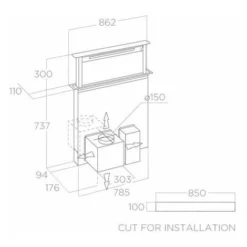 Hotte Cuisine Elica Escamotable GETUP Noir 90 Cm - Version Extraction -Bransch Magasin 42717278 4