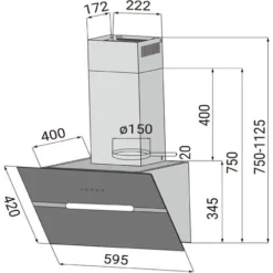 CIARRA Hotte Inclinee Tactile 60cm 650m/h Classe A++ Filtre Actif 4 Vitesses Recyclage Ou Evacuation - Verre Noir - CD6736FB 9 CIARRA Hotte Inclinee Tactile 60cm 650m/h Classe A++ Filtre Actif 4 Vitesses Recyclage Ou Evacuation - Verre Noir - CD6736FB -Bransch Magasin 43900943 5