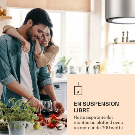 Skyfall Smart Hotte Pour îlot De Cuisine Ø45 cm Recirculation De L'air 402 m³/h LED 2 Skyfall Smart Hotte Pour îlot De Cuisine Ø45 cm Recirculation De L'air 402 m³/h LED – Image 2