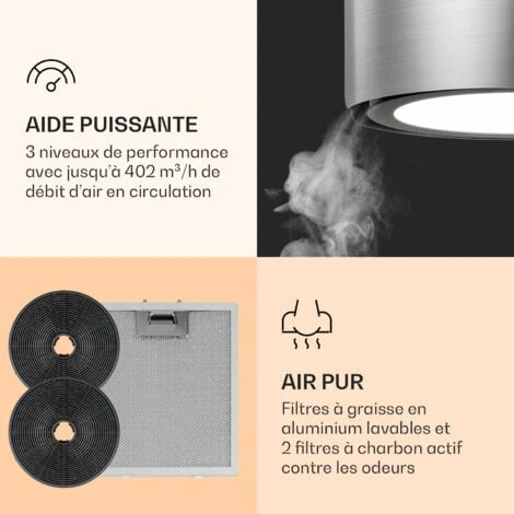 Skyfall Smart Hotte Pour îlot De Cuisine Ø45 cm Recirculation De L'air 402 m³/h LED 5 Skyfall Smart Hotte Pour îlot De Cuisine Ø45 cm Recirculation De L'air 402 m³/h LED – Image 5