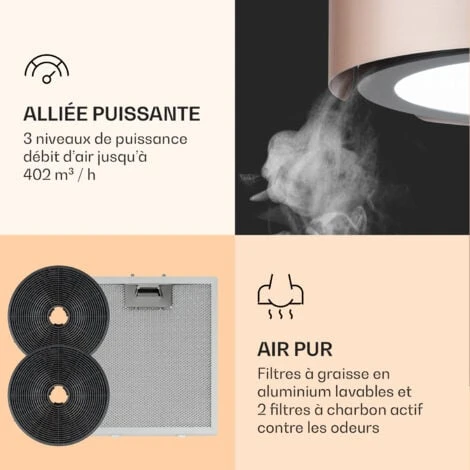 Skyfall Smart Hotte Pour îlot De Cuisine Ø45 cm Recirculation De L'air 402 m³/h LED 5 Skyfall Smart Hotte Pour îlot De Cuisine Ø45 cm Recirculation De L'air 402 m³/h LED – Image 5