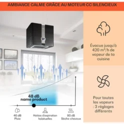 Futurelight Smart Hotte D'îlot à Recyclage D'air 420 m³/h LED Acier Inoxydable -Bransch Magasin 50821639 3