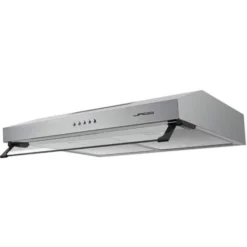 Hotte Aspirante Murale Encastrable 60 Cm 3 Vitesses 201 6m³ H Extracteur D'air évacuation Recirculation Led 2 Filtres à Graisses Acier Inoxydable Hotte De Cuisine Casquette Visière