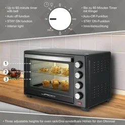 Nova 60 L Four électrique Avec 6 Modes De Cuisson Avec Poêle à Pâtisserie Et Grill -Bransch Magasin 52056622 3