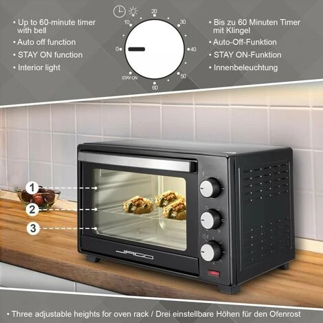 Nova Four électrique De 30 L Avec 6 Modes De Cuisson Avec Poêle à Pâtisserie Et Grill 2 Nova Four électrique De 30 L Avec 6 Modes De Cuisson Avec Poêle à Pâtisserie Et Grill – Image 2