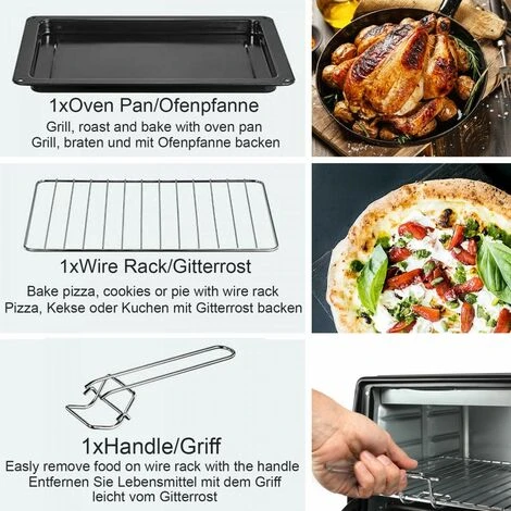 Nova Four électrique De 30 L Avec 6 Modes De Cuisson Avec Poêle à Pâtisserie Et Grill 4 Nova Four électrique De 30 L Avec 6 Modes De Cuisson Avec Poêle à Pâtisserie Et Grill – Image 4