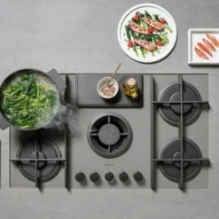 Plaque De Cuisson Gaz Avec Hotte Intégrée Elica NIKOLATESLA FLAME 88cm GRIS - Évacuation