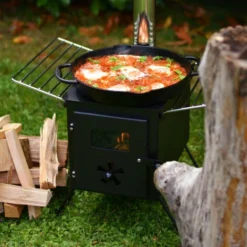 CampFeuer Poêle De Tente 54 X 40 X 259,5 Cm Noir Poêle à Bois Portable Pour Le Camping, L'extérieur, La Tente -Bransch Magasin 54585755 3