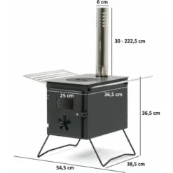 CampFeuer Poêle De Tente 54 X 40 X 259,5 Cm Noir Poêle à Bois Portable Pour Le Camping, L'extérieur, La Tente -Bransch Magasin 54585755 4