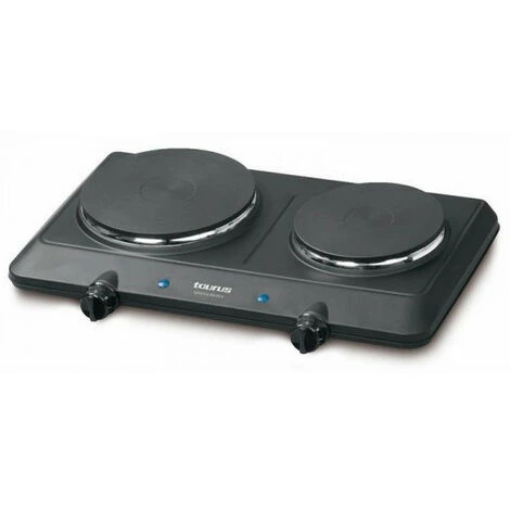 Réchaud électrique 2 Feux 2250w - Taurus White And Brown - Volcano Duo 1 Réchaud électrique 2 Feux 2250w - Taurus White And Brown - Volcano Duo