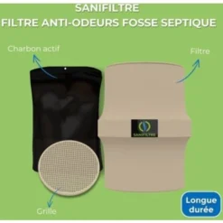 FILTRE ANTI-ODEURS AU CHARBON ACTIF POUR FOSSE SEPTIQUE, TOUTES EAUX, SANIFILTRE Ø 100 MM, COLORIS SABLE 8 FILTRE ANTI-ODEURS AU CHARBON ACTIF POUR FOSSE SEPTIQUE, TOUTES EAUX, SANIFILTRE Ø 100 MM, COLORIS SABLE -Bransch Magasin 57594030 4