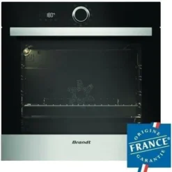 Four électrique Encastrable Pyrolyse Chaleur Tournante - Multifonction - BRANDT BXP5560X - Inox - 73 L - Classe A+