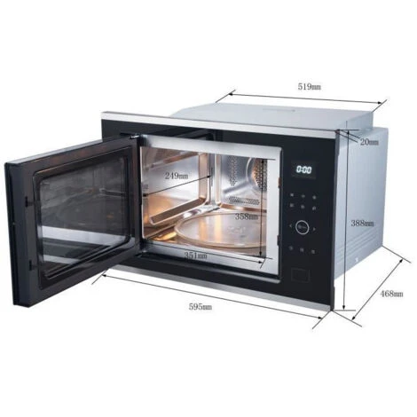 Micro-ondes Combiné Encastrable CONTINENTAL EDISON CEMO34CEB2 Noir Et Inox L59,5 X H38,8 X P46,8 Cm 34L Grill Et Convection 3 Micro-ondes Combiné Encastrable CONTINENTAL EDISON CEMO34CEB2 Noir Et Inox L59,5 X H38,8 X P46,8 Cm 34L Grill Et Convection – Image 3