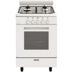 Cuisinière Alpha 53 X 50 Cm Blanche/plan De Cuisson Inox - Four Tout Ga GLEM - GA551GWH