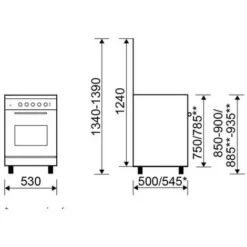 Cuisinière Alpha 53 X 50 Cm Blanche/plan De Cuisson Inox - Four Tout Ga GLEM - GA551GWH -Bransch Magasin 57928331 4
