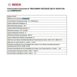 Hotte Tiroir 388m³/h BOSCH 60cm, DFM064W54 -Bransch Magasin 57929007 5
