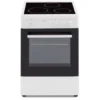 OCEANIC Cuisiniere Vitrocéramique 50 X50 - Four Convection Naturelle - Four 48L - Blanc