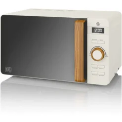 SWAN SM22036WHTNEU Micro-ondes Digital 20L Design Moderne Nordic 800W Blanc