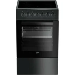 Cuisiniere Pose Libre BEKO FSS57100GAC - 4 Foyers Vitrocéramiques - Four Convection - 65 L - L 50 X H 85 Cm - Gris Anthracite