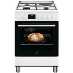 ELECTROLUX Cuisinière Mixte Blanc 60x60 Four Pyrolyse 54L