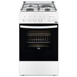 FAURE Cuisinière Mixte Blanc 50x60 Four Catalyse Convection Naturelle 60L