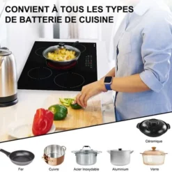 Table De Cuisson Vitrocéramique Thermomate CHTB705 / Table De Cuisson électrique 77 Cm / Table De Cuisson Vitrocéramique Avec 5 Zones De Cuisson / Double Zone -Bransch Magasin 61062938 3