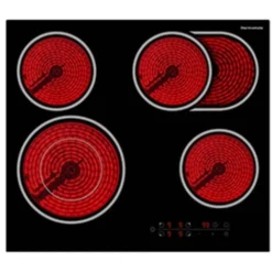 Table De Cuisson Vitrocéramique 4 Foyers 6700W Encastrable Plaque Vitrocéramique Intégré, Commande Tactile, Verrou Pour Enfants Thermomate CHTB604