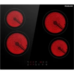 Table De Cuisson, Gasland Chef CH60BF Vitrocéramique 60cm 4 Foyers 6000W- Plaques (Intégré, Verre-céramique, Noir, Toucher, Devant)