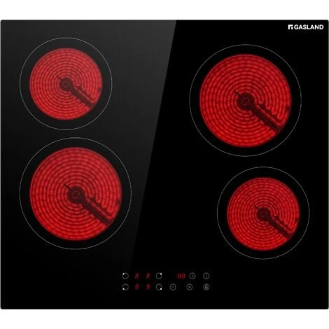 Table De Cuisson, Gasland Chef CH60BF Vitrocéramique 60cm 4 Foyers 6000W- Plaques (Intégré, Verre-céramique, Noir, Toucher, Devant) 1 Table De Cuisson, Gasland Chef CH60BF Vitrocéramique 60cm 4 Foyers 6000W- Plaques (Intégré, Verre-céramique, Noir, Toucher, Devant)