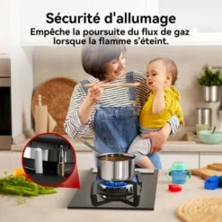 Plaque De Cuisson à Gaz 30cm, Encastrée Plaque Gaz 1 Feux, Encastrable Brûleur Unique, Gaz Naturel/GPL, Noir Gasland Chef GH12BF -Bransch Magasin 61088663 3