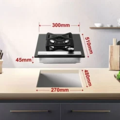 Plaque De Cuisson à Gaz 30cm, Encastrée Plaque Gaz 1 Feux, Encastrable Brûleur Unique, Gaz Naturel/GPL, Noir Gasland Chef GH12BF -Bransch Magasin 61088663 5