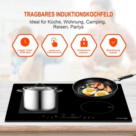 Plaque De Cuisson Encastrée à Induction 7000 W Avec 4 Foyers, Plaque De Cuisson Flexinduction Pour Barbecue, Gasland Chef IH604BF 3 Plaque De Cuisson Encastrée à Induction 7000 W Avec 4 Foyers, Plaque De Cuisson Flexinduction Pour Barbecue, Gasland Chef IH604BF – Image 3