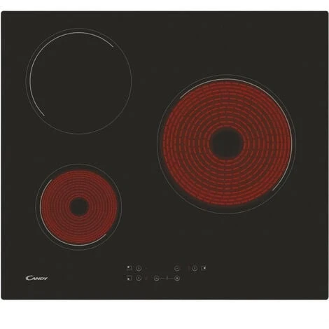 CANDY CH63CT - Plaque De Cuisson Vitrocéramique - 5500W - 3 Foyers - Noir 3 CANDY CH63CT - Plaque De Cuisson Vitrocéramique - 5500W - 3 Foyers - Noir – Image 3