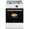 ELECTROLUX Cuisinière Mixte 4 Foyers 60x60 Four Catalyse 57L Blanc