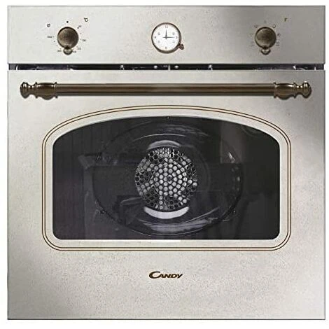 Candy Classic FCC604AV/E, Four Multifonction, 65L, Ventilateur De Refroidissement, 8 Fonctions, Horloge Analogique Et Commandes Anciennes, Porte En Verre Double, Classe A+, Ivoire Et Or 1 Candy Classic FCC604AV/E, Four Multifonction, 65L, Ventilateur De Refroidissement, 8 Fonctions, Horloge Analogique Et Commandes Anciennes, Porte En Verre Double, Classe A+, Ivoire Et Or