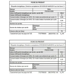 Cuisinières Grande Taille (piano) 31L BEKO 12000W 90cm A, PS235315DB -Bransch Magasin 65585365 3