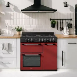 Cuisiniere Piano Gaz 3 Fours électriques CONTINENTAL EDISON CECP903FBXD 5 Feux - Bordeaux - Largeur 90 Cm -Bransch Magasin 65615971 3