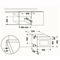 Micro-ondes Encastrable - WHIRLPOOL AMW423IX - Gris - 22L - 37 Cm X 18.7 Cm -Bransch Magasin 67241327 3
