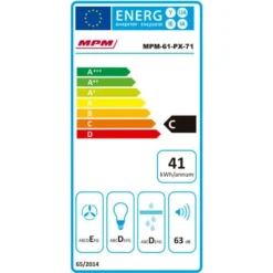 MPM MPM-61-PX-71 Hotte Aspirante Sous Meuble 60cm, 3 Vitesses D'Aspiration, Recirculation Air -Bransch Magasin 67620454 4