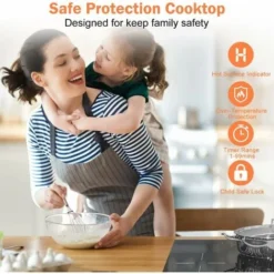 Karinear Plaque Induction 3 Foyer, Plaque De Cuisson Induction Encastrable, Plaque à Induction Avec Commande Tactile, Fonction Boost, Minuteur, Verrouillage D'enfant, Fil Dur, Pas De Prise, 5200W, Noi -Bransch Magasin 68954308 4