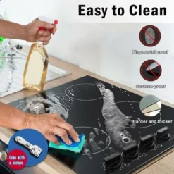 Karinear Plaque De Cuisson En Vitrocéramique - Cuisinière électrique De 60 Cm, Table De Cuisson En Verre Non Poli Noir Avec Bouton De Contrôle à 4 Zones -Bransch Magasin 68954312 4