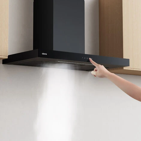 CIARRA CD9102B Hotte Tactile 90cm 650m3/h 4 Vitesses Booster Eclairage Dimmable LED Affichage Noir 3 CIARRA CD9102B Hotte Tactile 90cm 650m3/h 4 Vitesses Booster Eclairage Dimmable LED Affichage Noir – Image 3