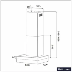 CIARRA CD6102B Hotte Murale Tactile 60cm 650m3/h 4 Vitesses Booster Eclairage Dimmable LED Affichage Noir -Bransch Magasin 71207741 5