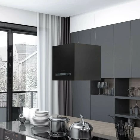 Hommoo Hotte Suspendue à LCD Tactile 37 Cm Acier Enduit De Poudre 1 Hommoo Hotte Suspendue à LCD Tactile 37 Cm Acier Enduit De Poudre