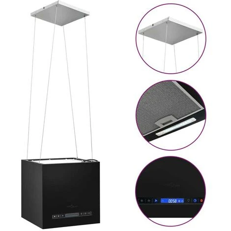 Hommoo Hotte Suspendue à LCD Tactile 37 Cm Acier Enduit De Poudre 2 Hommoo Hotte Suspendue à LCD Tactile 37 Cm Acier Enduit De Poudre – Image 2