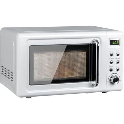 COSTWAY Four à Micro-ondes 20 L 700 W à Style Rétro, Avec 5 Niveaux De Puissance, 8 Cuissons Préprogrammées, Chauffage à 360°, Fonction De Dégivrage Et De Cuisson Automatique, Blanc 1 COSTWAY Four à Micro-ondes 20 L 700 W à Style Rétro, Avec 5 Niveaux De Puissance, 8 Cuissons Préprogrammées, Chauffage à 360°, Fonction De Dégivrage Et De Cuisson Automatique, Blanc