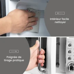 COSTWAY Four à Micro-ondes 20 L 700 W à Style Rétro, Avec 5 Niveaux De Puissance, 8 Cuissons Préprogrammées, Chauffage à 360°, Fonction De Dégivrage Et De Cuisson Automatique, Blanc 8 COSTWAY Four à Micro-ondes 20 L 700 W à Style Rétro, Avec 5 Niveaux De Puissance, 8 Cuissons Préprogrammées, Chauffage à 360°, Fonction De Dégivrage Et De Cuisson Automatique, Blanc -Bransch Magasin 72003878 4