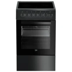 Cuisiniere Pose Libre BEKO FSS57100GAC - 4 Foyers Vitrocéramiques - Four Convection - 65 L - L 50 X H 85 Cm - Gris Anthracite
