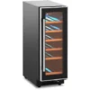 Cave à Vin 18 Bouteilles Frigo Cave à Vin Noir/argent LED 56 L