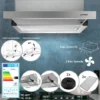 Jago® Hotte Aspirante - Extractible, Murale/Encastrable, 60 Cm, 2 Vitesses, 300 M³/h, Évacuation / Recirculation, LED, 2 Filtres à Graisses, Acier Inoxydable - Hotte De Cuisine Télescopique